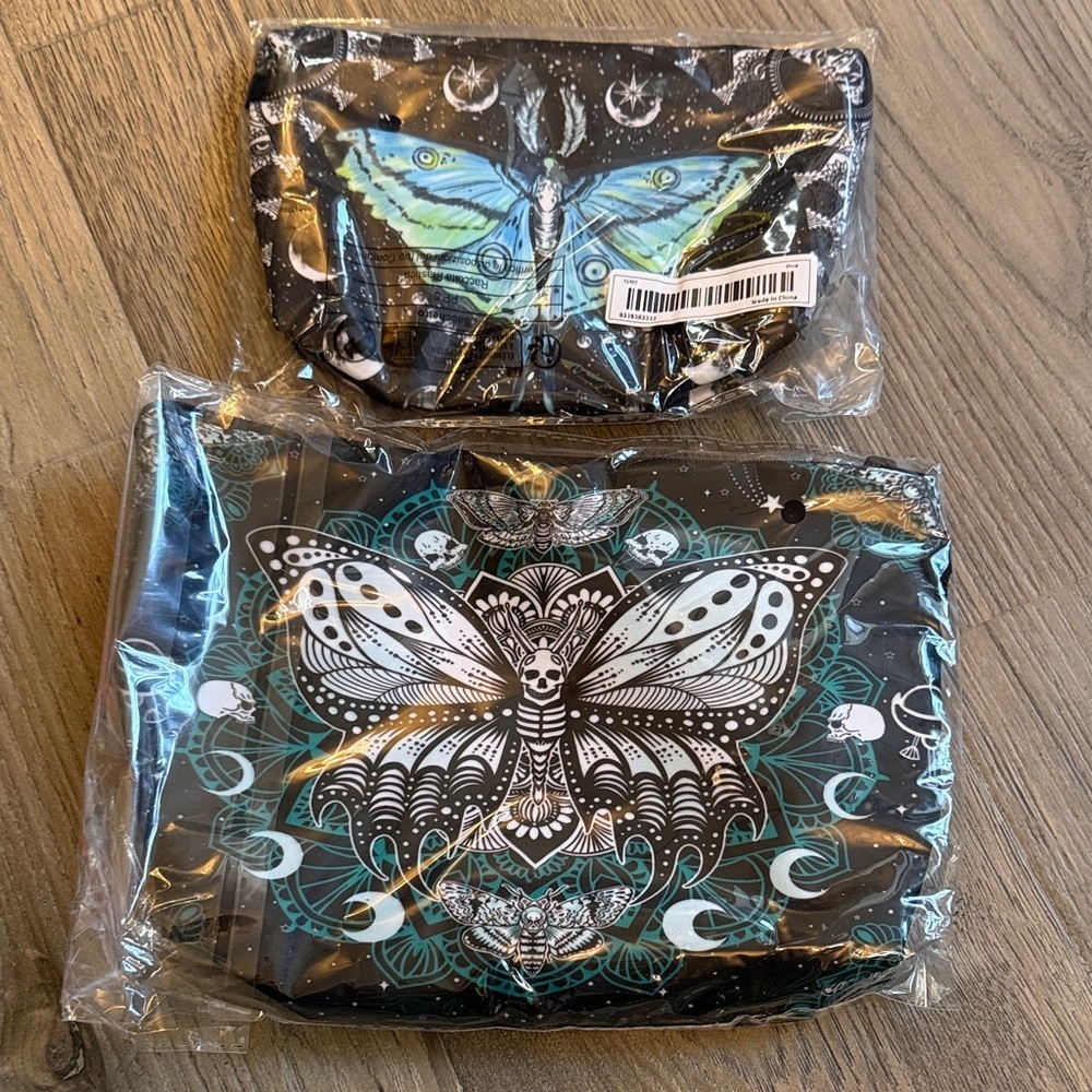 Set of 2 moth Design Cosmetic Bags